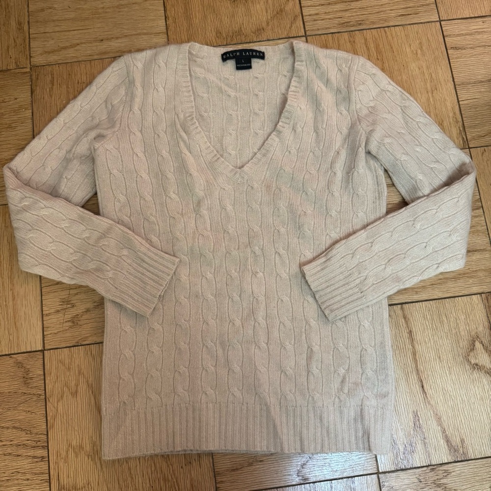 Ralph Lauren Black Label Cashmere V Neck Sweater.
